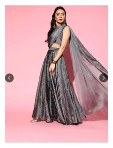 Inddus Elegant Grey Lehenga Choli