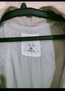 Koran Style Off-white Trench Overcoat