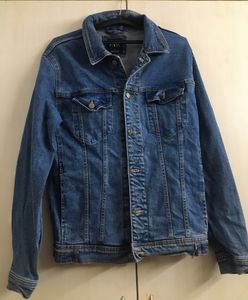 Zara Women Blue Solid Denim Jacket