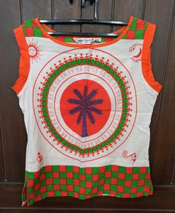 Warli Print Sleeveless Top