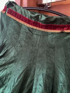 Green Velvet Lehenga Skirt
