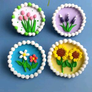 Clay Flower Magnets 🌷