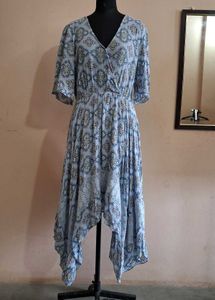 Paisley Print Asymmetrical Dress