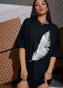 Oversized Feather Graphic Tee