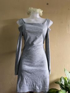 Grey Bodycon Mini Dress 🎀