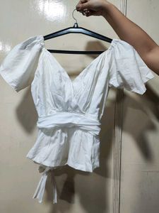White Puff Sleeve Top