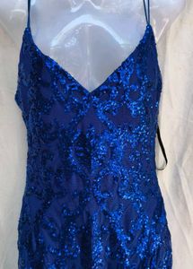 I. Royal Blue Sequin Mini Dress