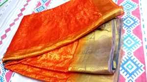 Kanjivaram Silk Red &amp; Gold Floral Sari