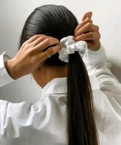 White Satin Scrunchies