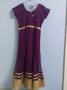 Purple &amp; Gold Anarkali Dress