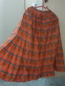 Orange Ethnic Skirt