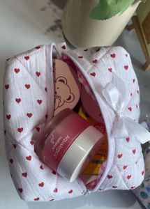 Heart Print Quilted Pouch