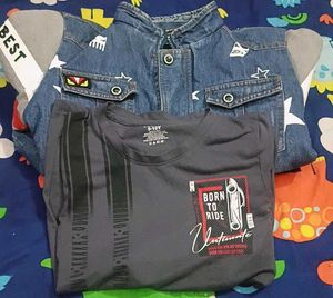 winter Boys Denim Jacket & T-Shirt Set