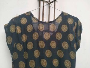 Elegant dark green kurti &amp; grey white pant