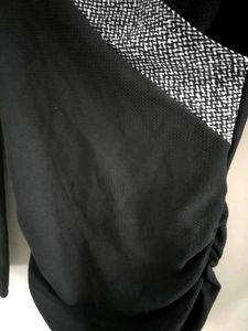 Elegant Black Long Sleeve Wrap Top