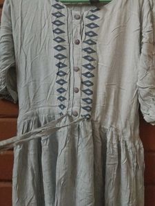 Light Blue Casual Embroidered Dress