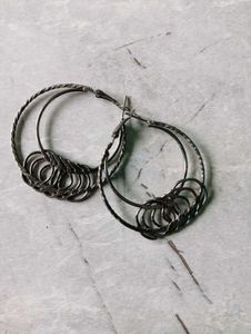 Black Hoop Earrings