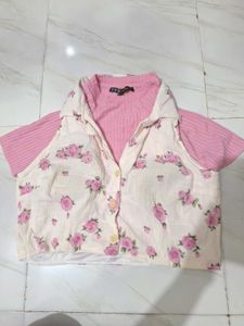 Pink Crop Top 2 Piece