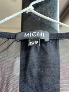 MICHI Black Mesh Panel Dress