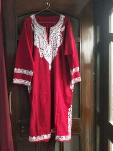Maroon Embroidered Pheran