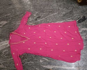 Pink Embroidered Kurta