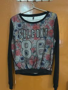Stylish Floral Mesh Top