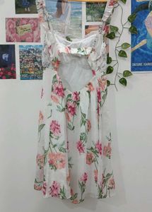 Floral Dress Backless