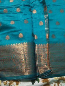 Teal &amp; Gold Dress Fabric