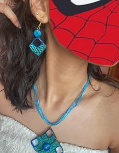 Handmade Quilling Blue Jewellery