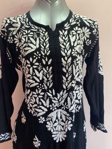 Black Embroidered Lucknowi Set