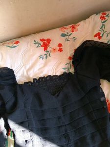 Black Puff Sleeve Top