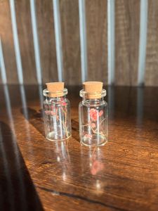 Real Pressed Flowers Inside A Mini Glass Bottle