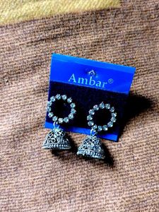 Silver Jhumka Earrings