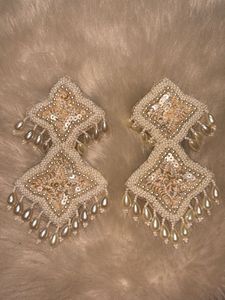 Beaded Pearl Drop Earrings