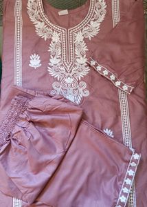 Mauve Embroidered Salwar Kameez Suit