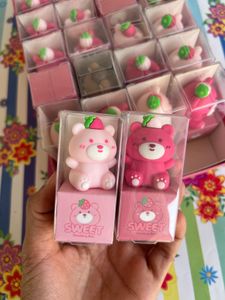 Sweet Strawberry Bear Erasers