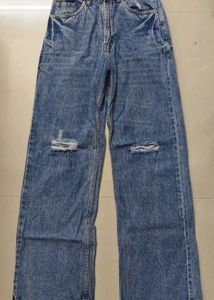 Ripped Wide Leg Jeans