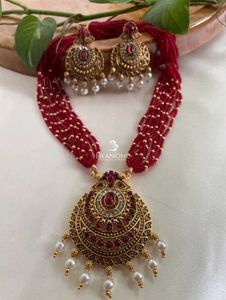 Red Beaded Antique Necklace