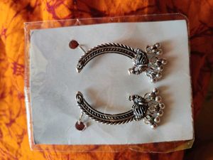 Silver Peacock Drop Earrings