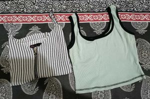 White And Mint Green Tops Combo