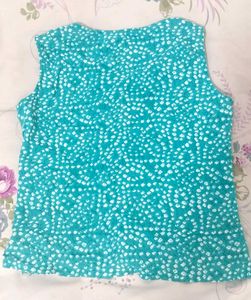Abstract Printed V-Neck Sleevless Regular Top