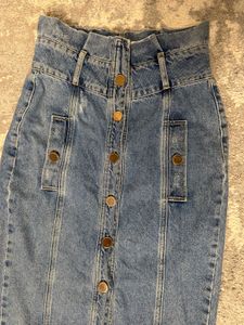 River Island High Waisted Denim Skirt