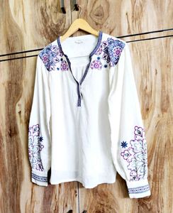 Cotton Embroidery Work Top Size-42