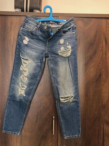 Ripped Blue Denim Jeans