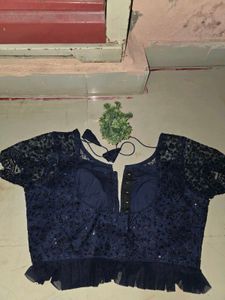 Elegant Dark BLUE net Blouse