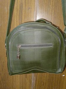 Vintage Olive Green and red crossbody bag