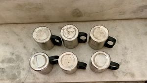 Set Of Six Stainless Steel Mugs