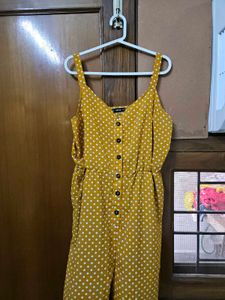 Shein Yellow Polka Dot Jumpsuit