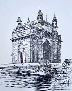 Gateway of India – Handmade Marker Sketch