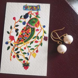 Real Pearl Drop Earrings